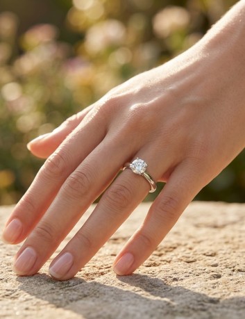 ANELLO SOLITARIO 4 punte CT 0,22