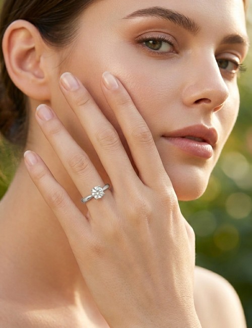 ANELLO SOLITARIO v svasata CT 0,60