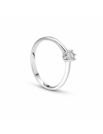 ANELLO SOLITARIO 6 punte CT 0,10