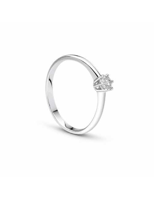 ANELLO SOLITARIO 6 punte CT 0,12