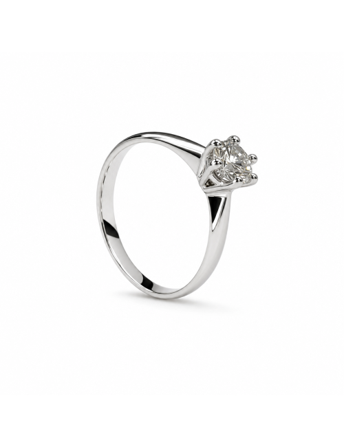 ANELLO SOLITARIO 6 punte CT 0,43