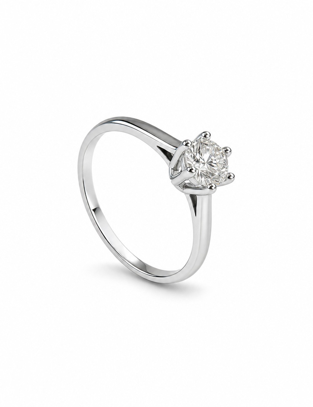 ANELLO SOLITARIO 6 punte CT 0,70