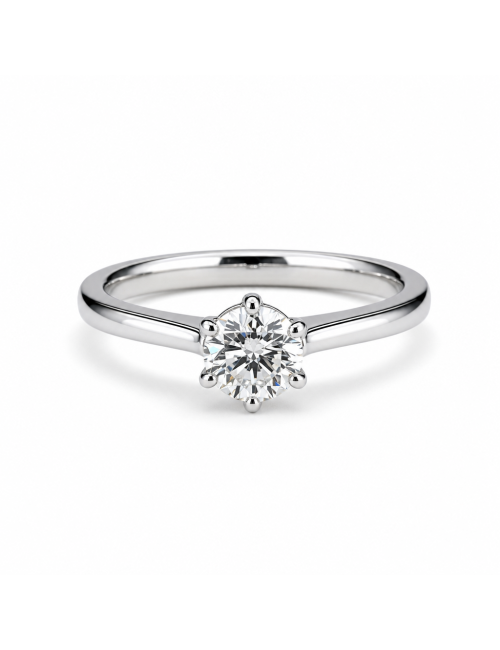 ANELLO SOLITARIO 6 punte CT 0,70