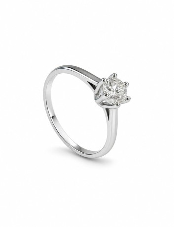 ANELLO SOLITARIO 6 punte CT 0,80