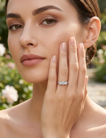 ANELLO TRILOGY 3 diamanti CT 0,15