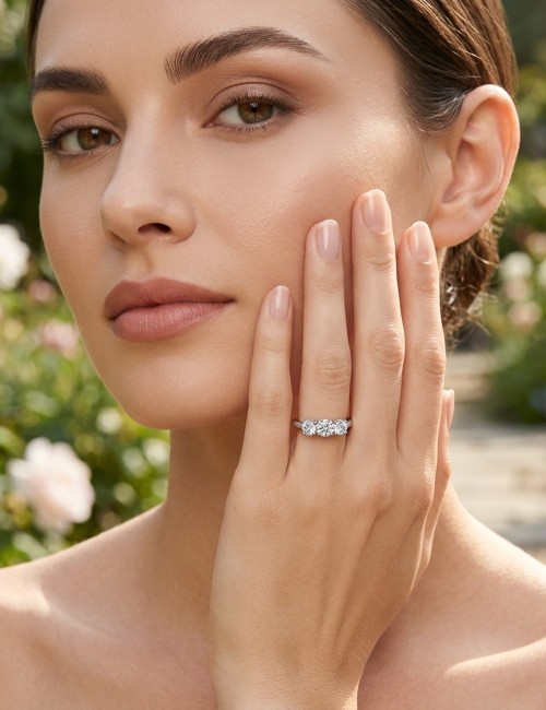 ANELLO TRILOGY 3 diamanti CT 0,15