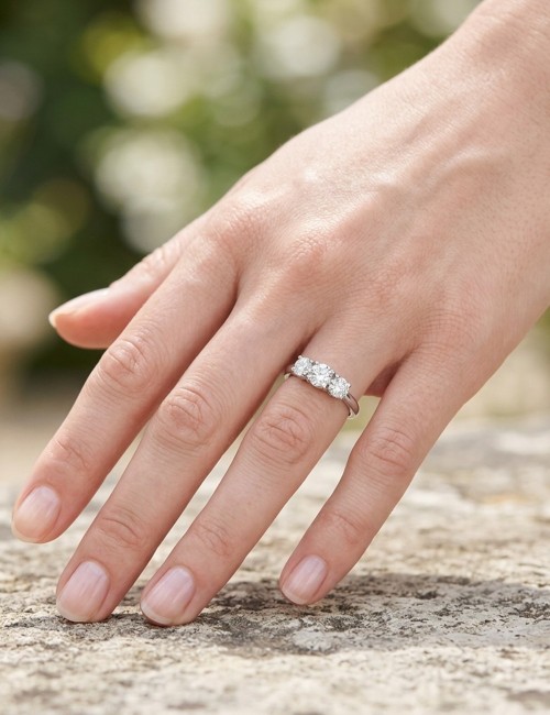 ANELLO TRILOGY 3 diamanti  CT 0,51