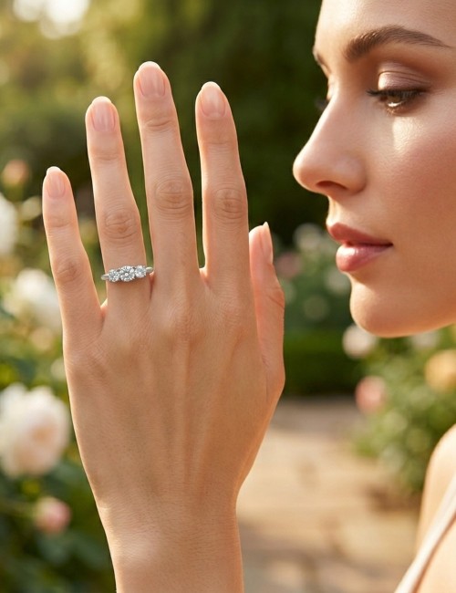 ANELLO TRILOGY 3 diamanti  CT 0,51