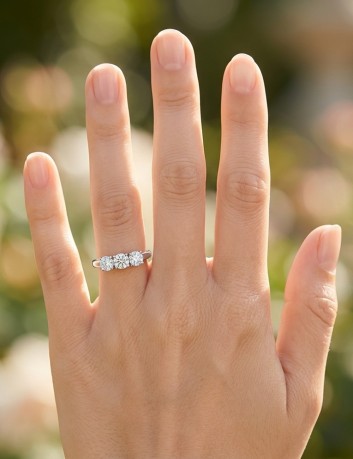 ANELLO TRILOGY 3 diamanti  CT 0,90